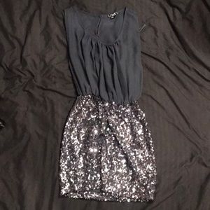 Sequin Hearts Gray/Grey Party Dress
